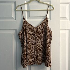 NWT A New Day Cheetah V-Neck Spaghetti Strap Blouse XXL